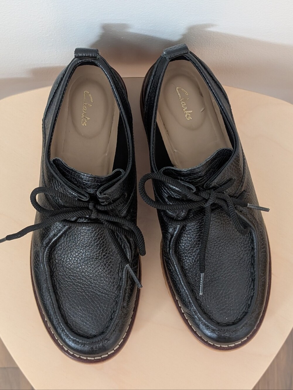 Clarks black leather platform loafers - Eden - size 6.5 - Picture 8 of 11